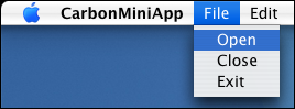 menus File and Edit in Carbon